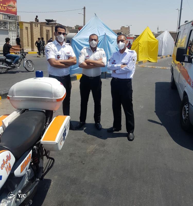 اورژانس فارس در روز عاشورا، همگام و در کنار عزاداران حسینی + تصاویر