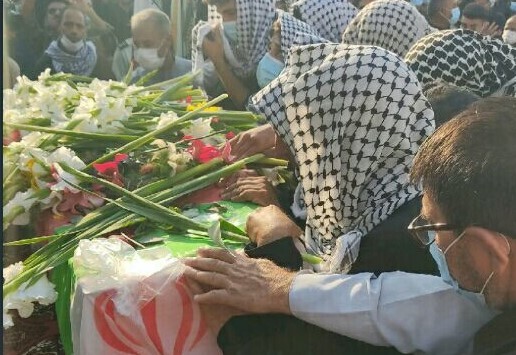 مراسم خاکسپاری پیکر فرمانده جوان پاسگاه خنافره شادگان در الهایی