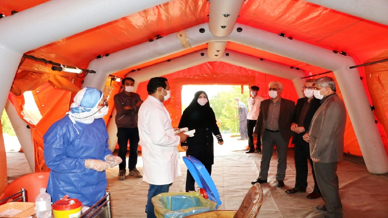 استقرار بیمارستان سیار درمحوطه بیمارستان شهید بهشتی