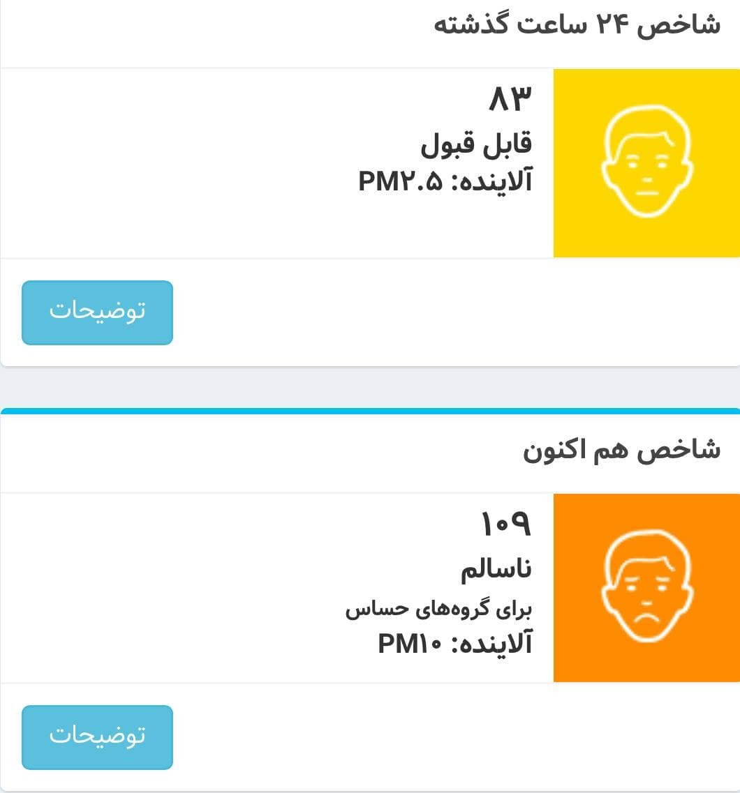 هوای تهران در وضعیت ناسالم برای گروههای حساس در ۱۳ شهریور ماه هوای تهران در وضعیت ناسالم برای گروههای حساس در ۱۳ شهریور ماه