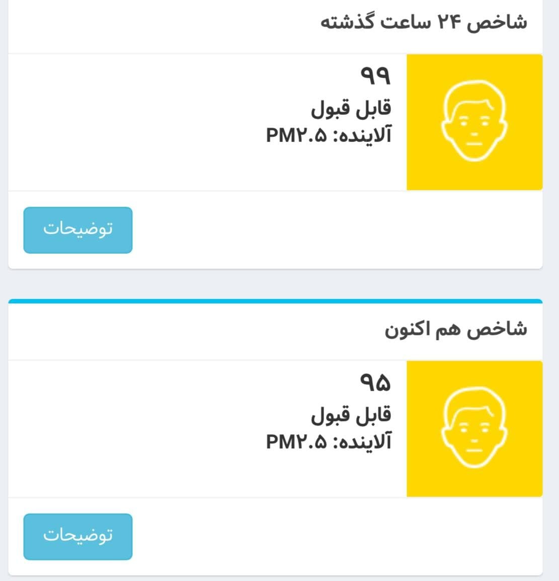 هوای تهران قابل قبول است