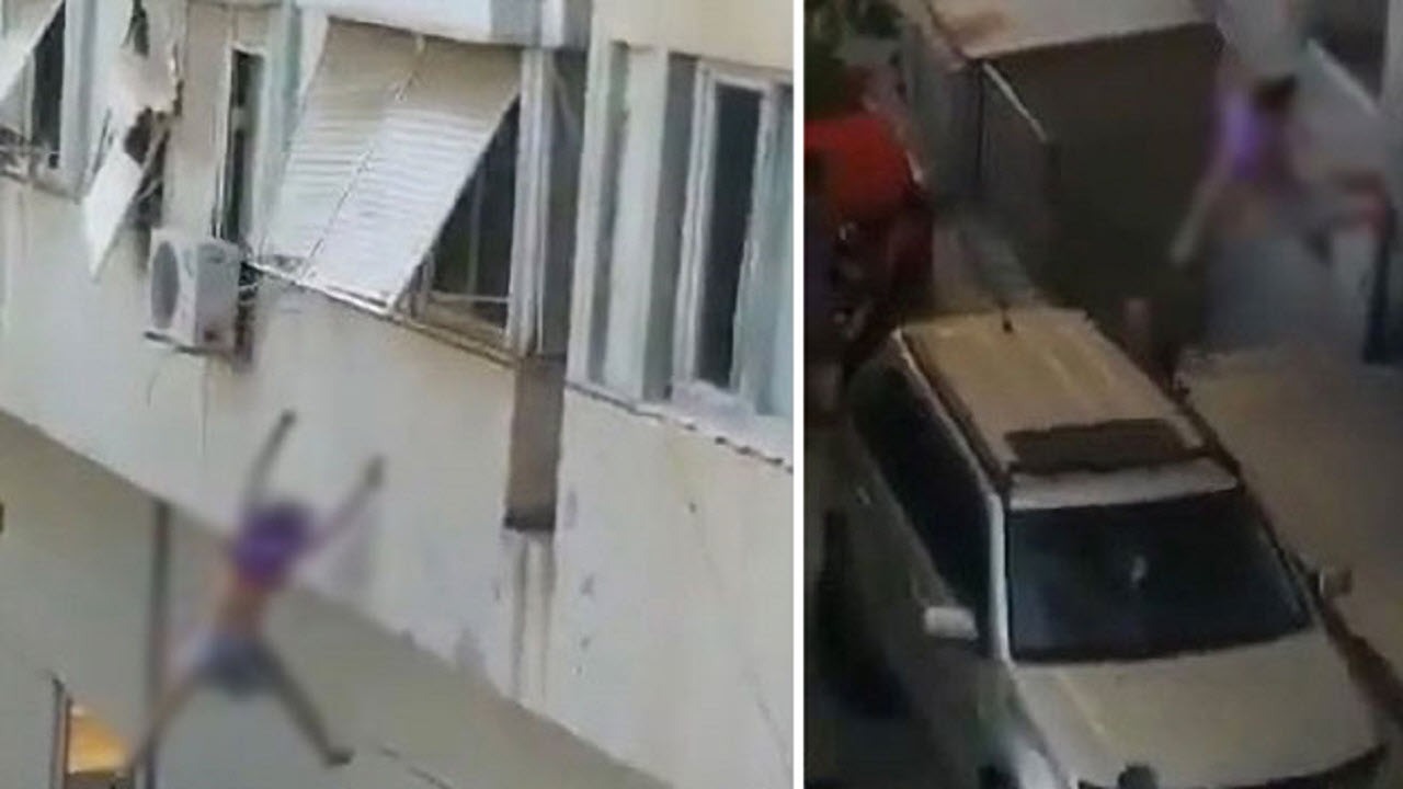 پرش دختر از پنجره ساختمان برای فرار از قاچاقچی انسان