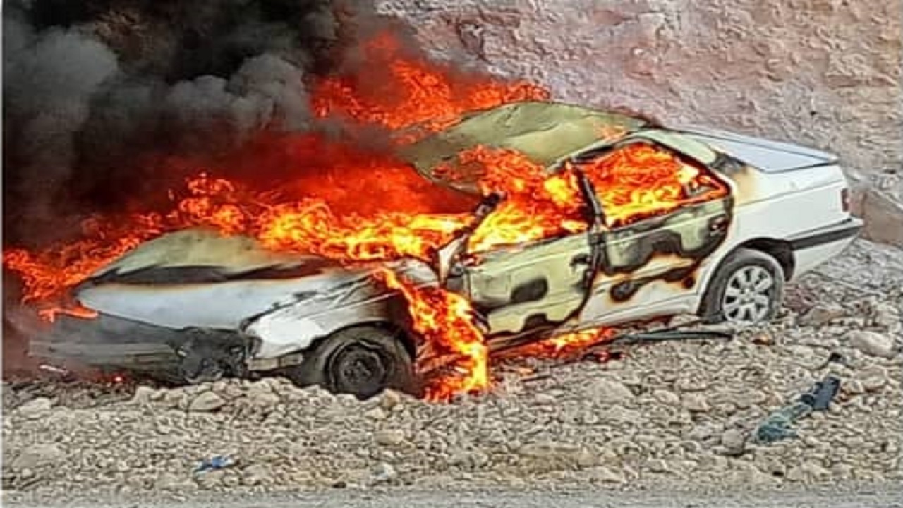۳ مصدوم در حادثه حریق پژو در محور ریگ