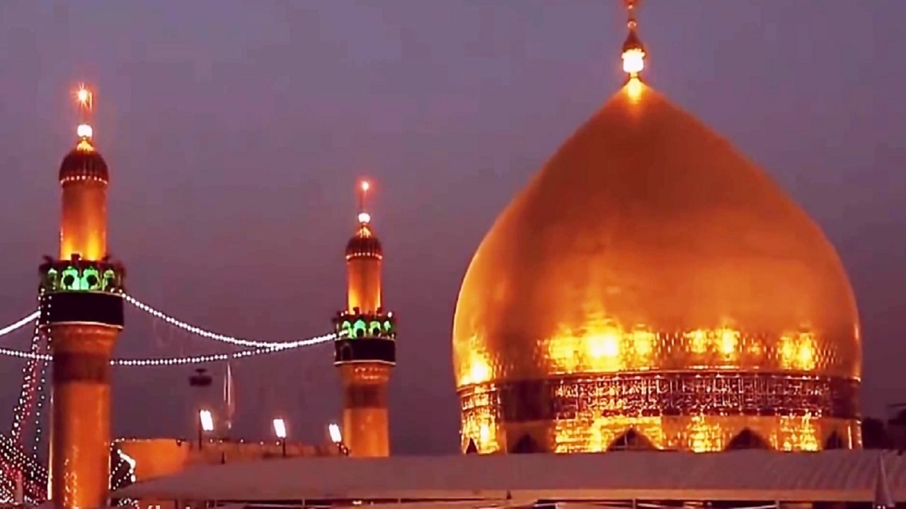 حضور پرشور زائران حسینی در حرم امام علی (ع) + فیلم