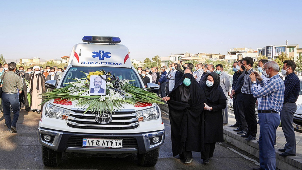 تشییع پیکر جانباز دوران دفاع مقدس و مدافع سلامت در همدان