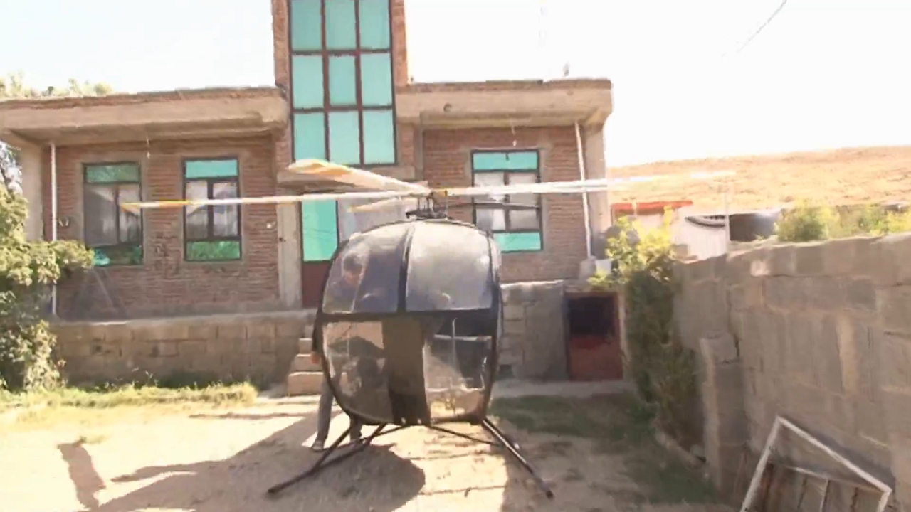 ساخت بالگرد با وسایل دور ریختنی توسط جوان خوش ذوق ملکانی