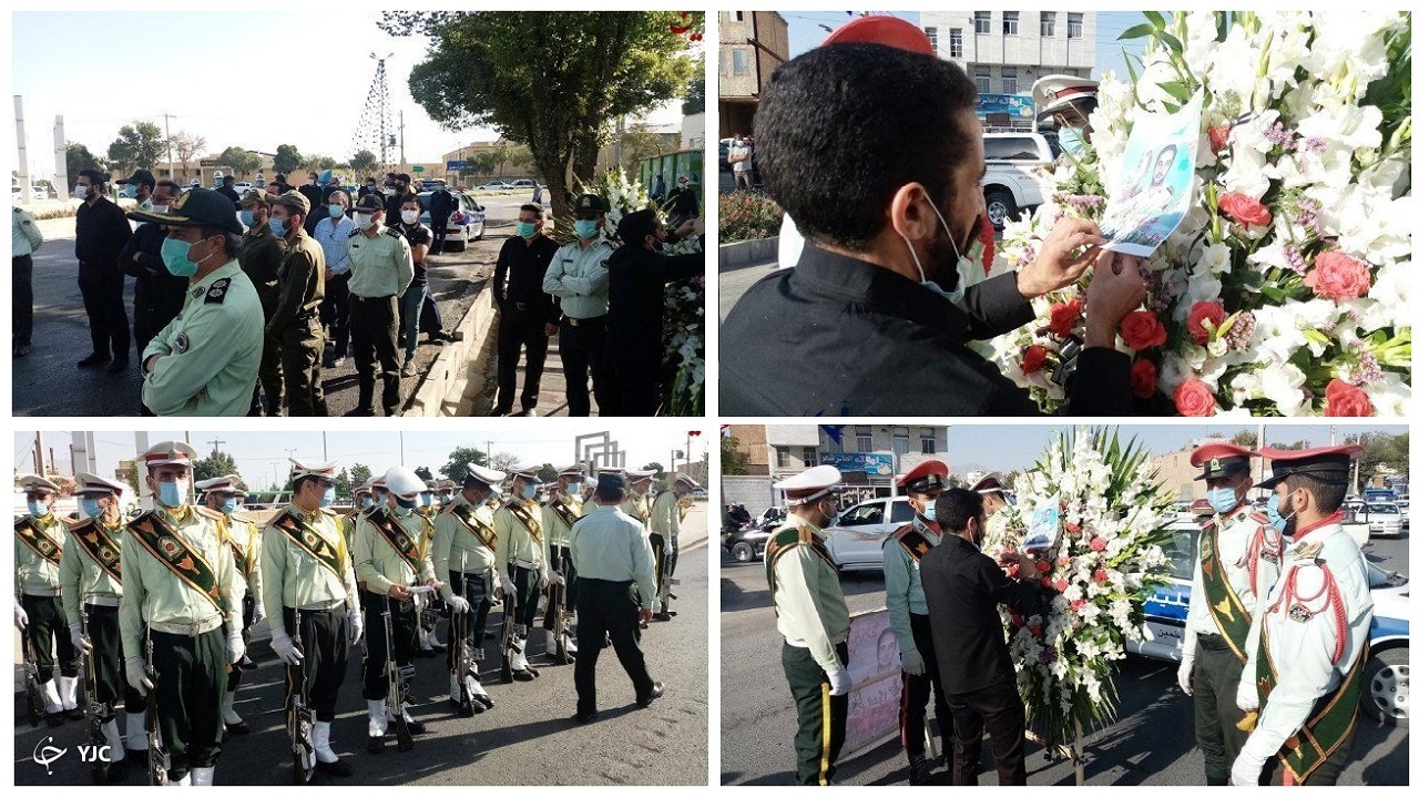 تشییع پیکر پلیس شهید در خمین