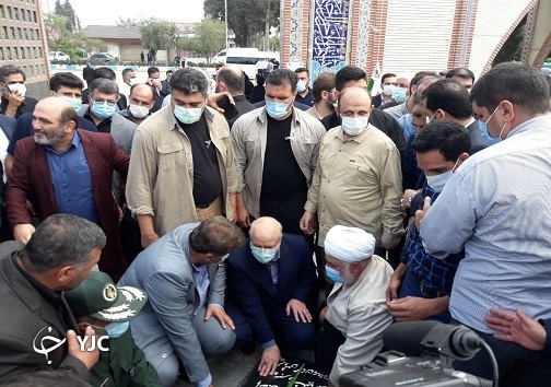 ادای احترام رئیس مجلس به شهدا در بهشهر+ تصاویر