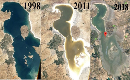 مناطق خشک شده دریاچه ارومیه