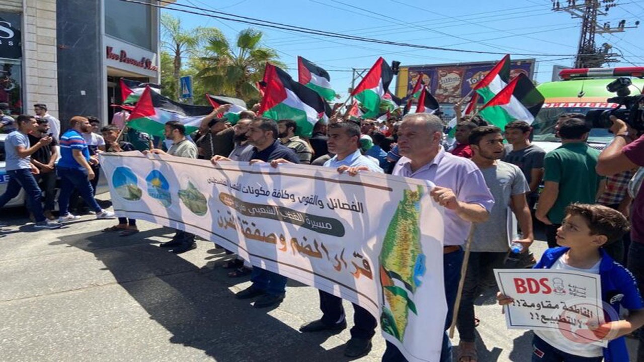 تجمع فلسطینیان در نوار غزه در حمایت از اسرای فلسطینی