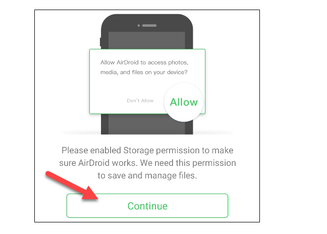 مجوز ذخیره سازی AirDroid