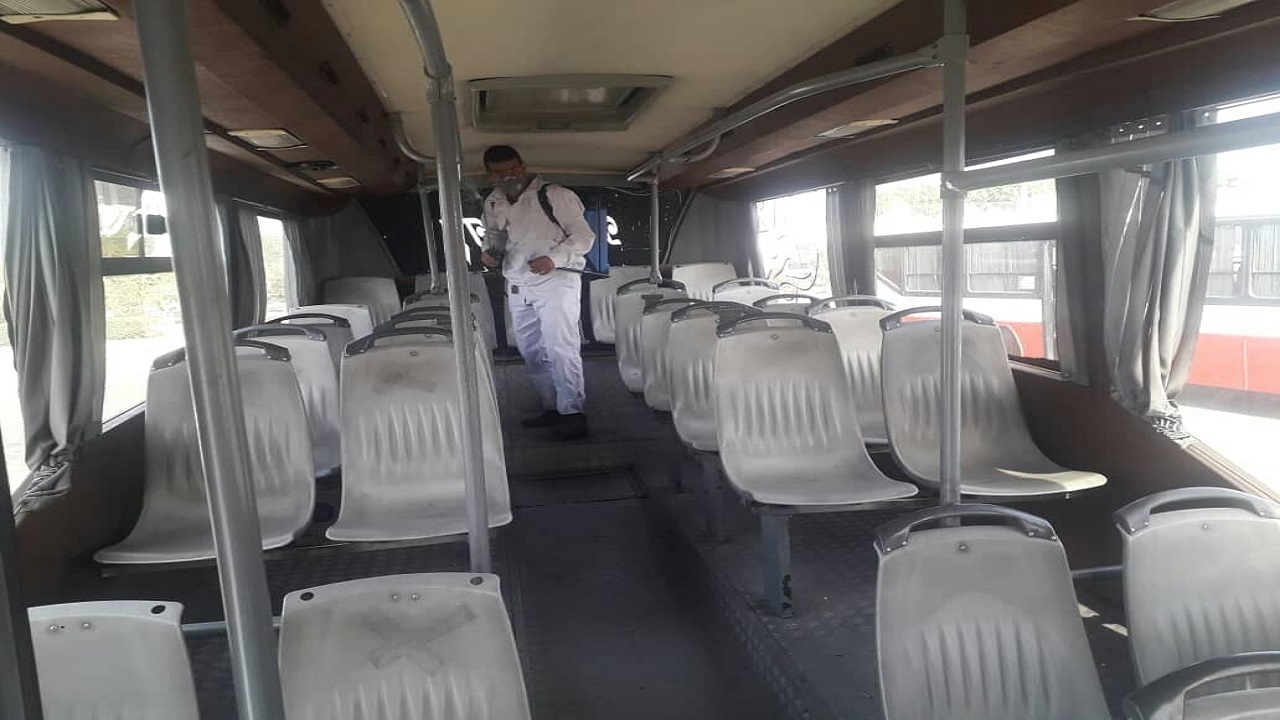 تشدید عملیات ضدعفونی ناوگان حمل و نقل عمومی شهر طرقبه