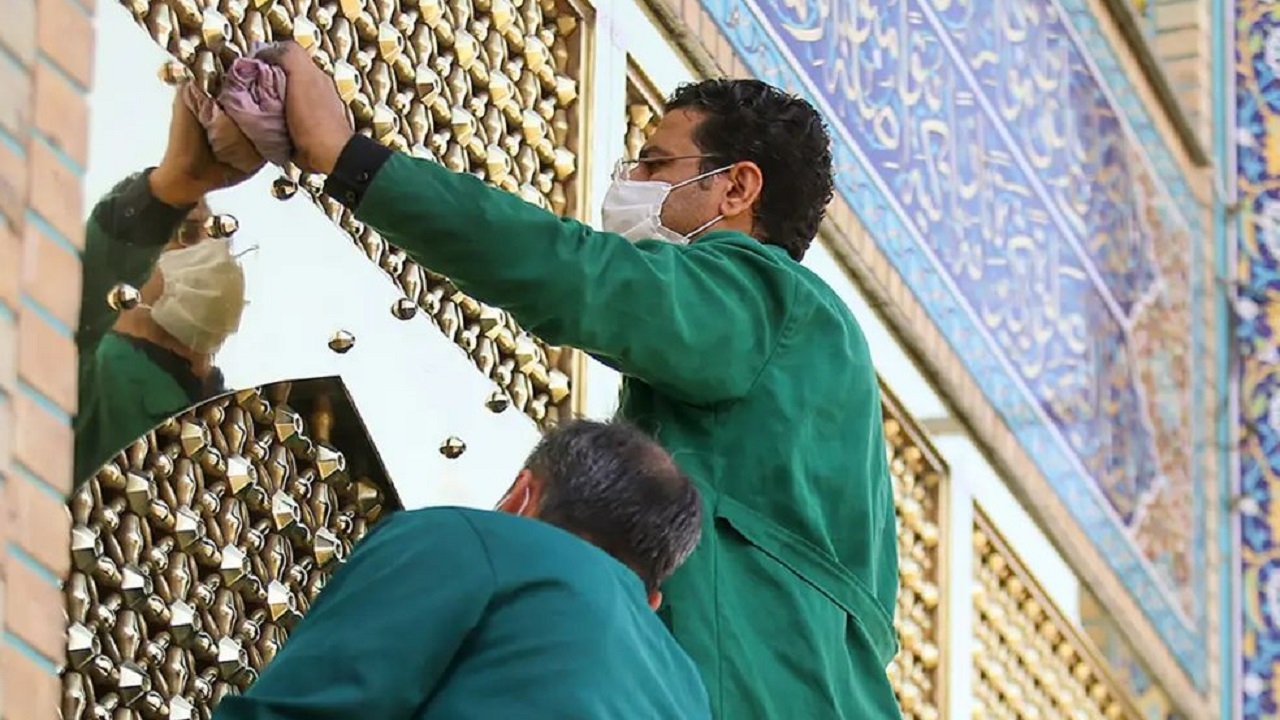 پنجره فولاد امام رضا(ع) تنظیف و شستشو شد+تصاویر