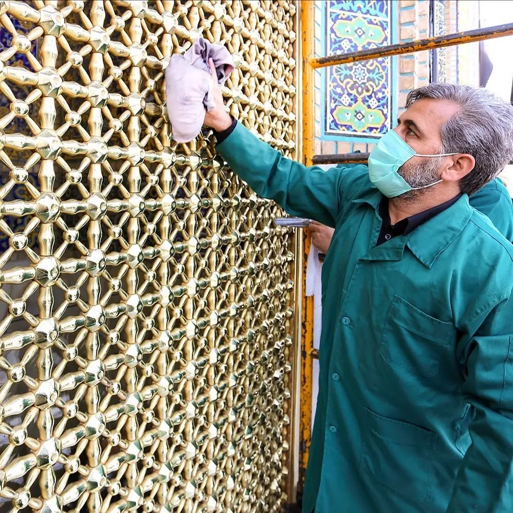 پنجره فولاد امام رضا(ع) تنظیف و شستشو شد+تصاویر