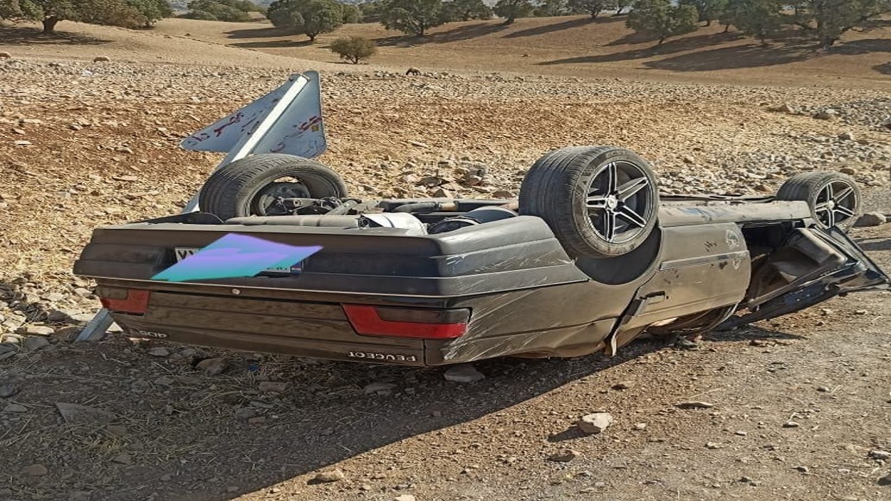 یک مجروح در حادثه واژگونی خودرو