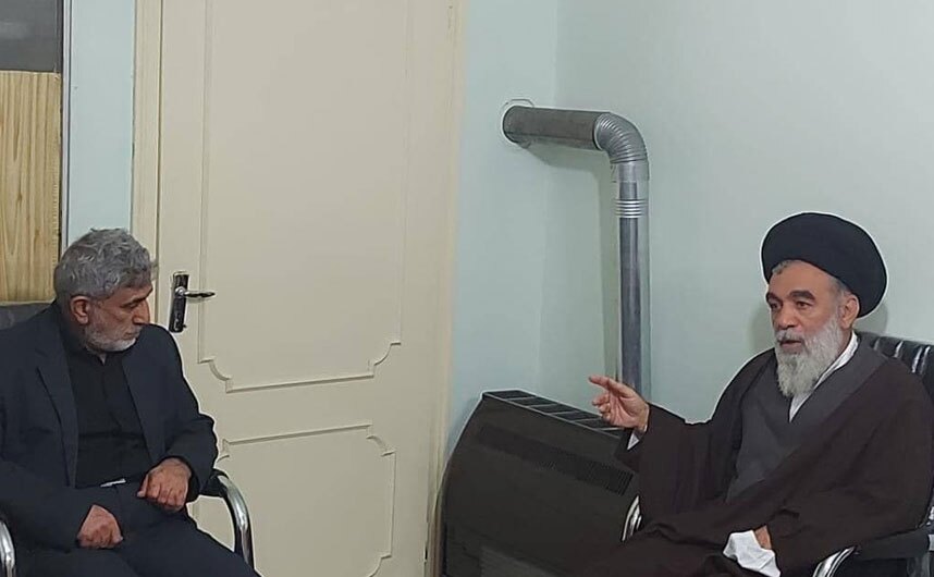 گفت‌‌وگوی فرمانده نیروی قدس سپاه با آیت الله حسینی خراسانی