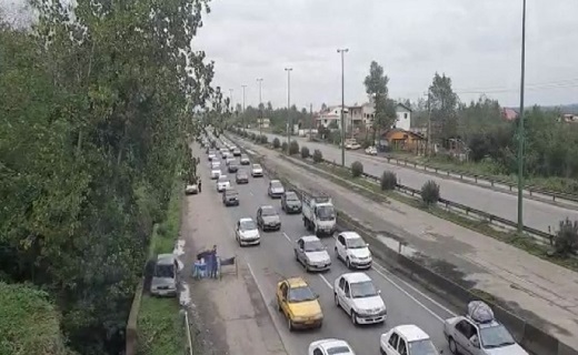 ترافیک پرحجم جاده رشت _ قزوین