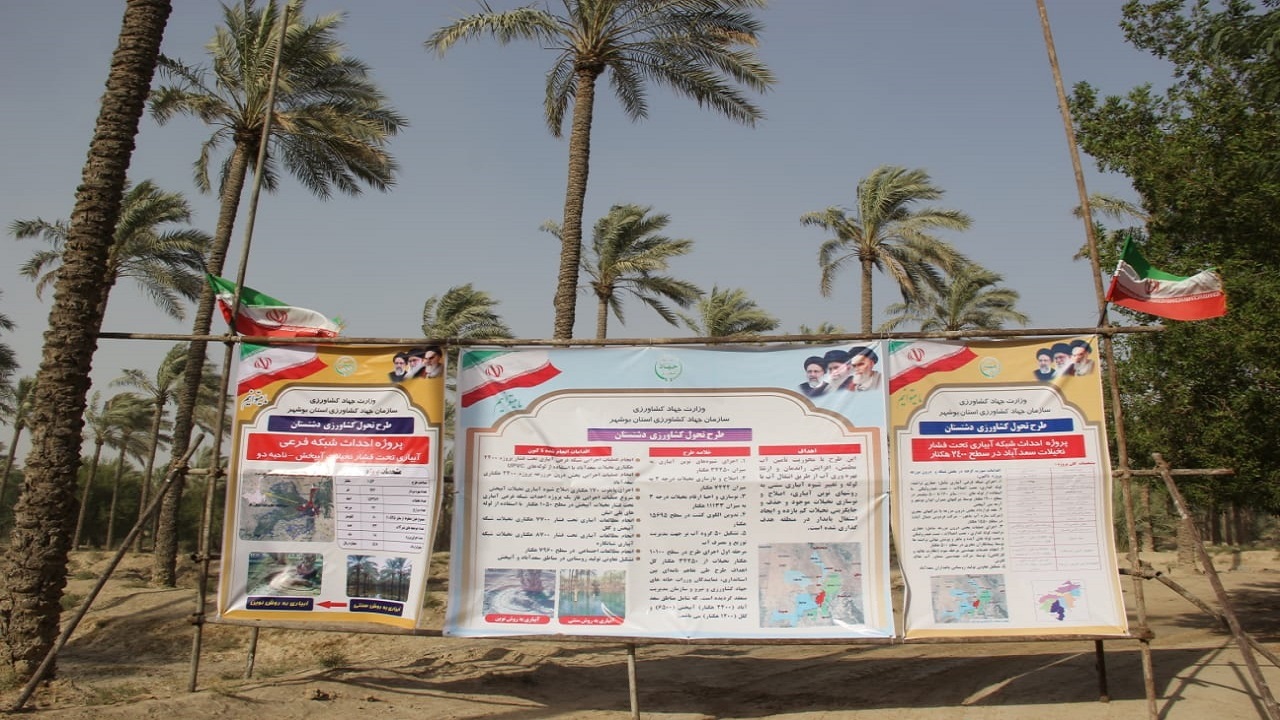 ۳ طرح آبیاری نخیلات با اعتبار ۲۴۷ میلیارد تومان در دشتستان در حال اجرا است