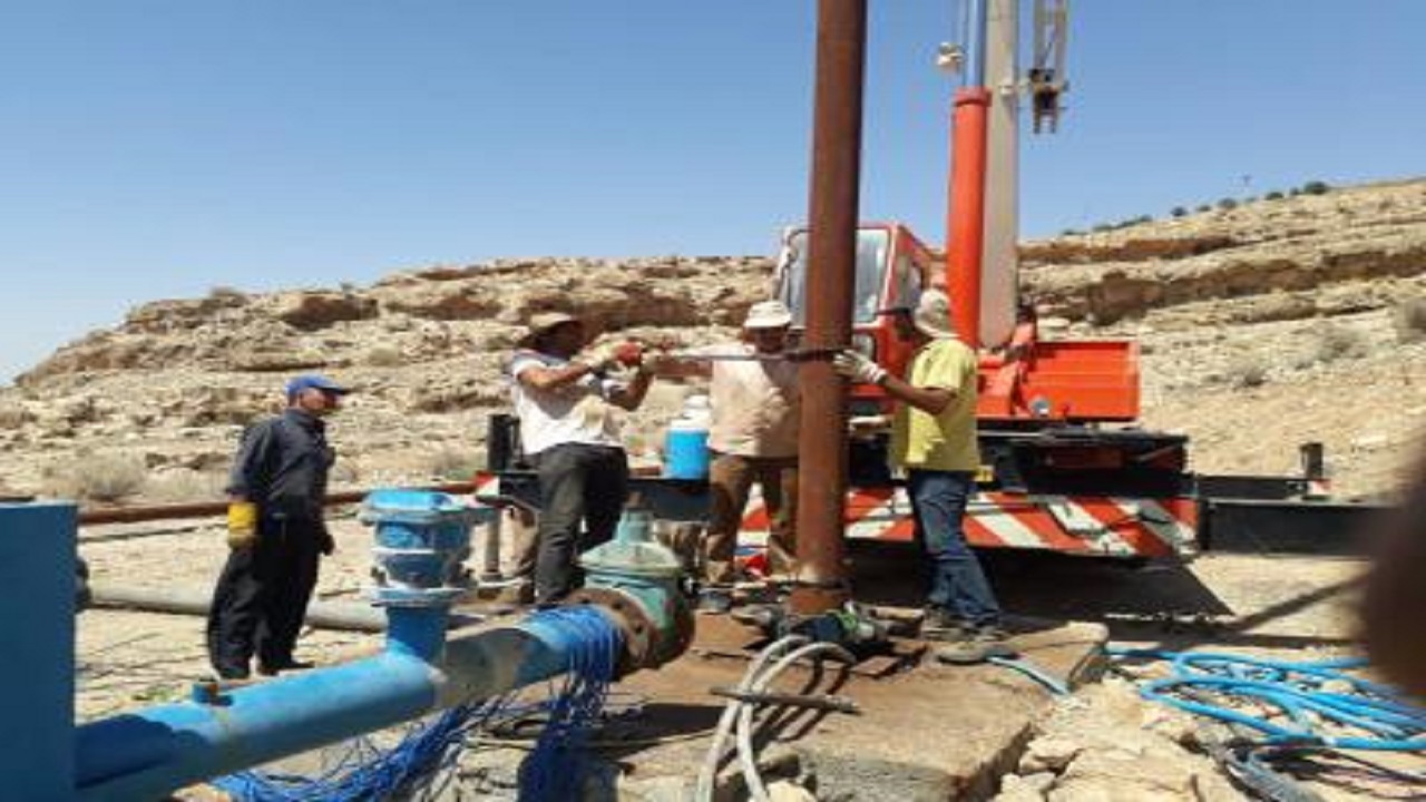 تعویض الکترو پمپ چاه آب شرب تنگ حمام شهرستان چوار