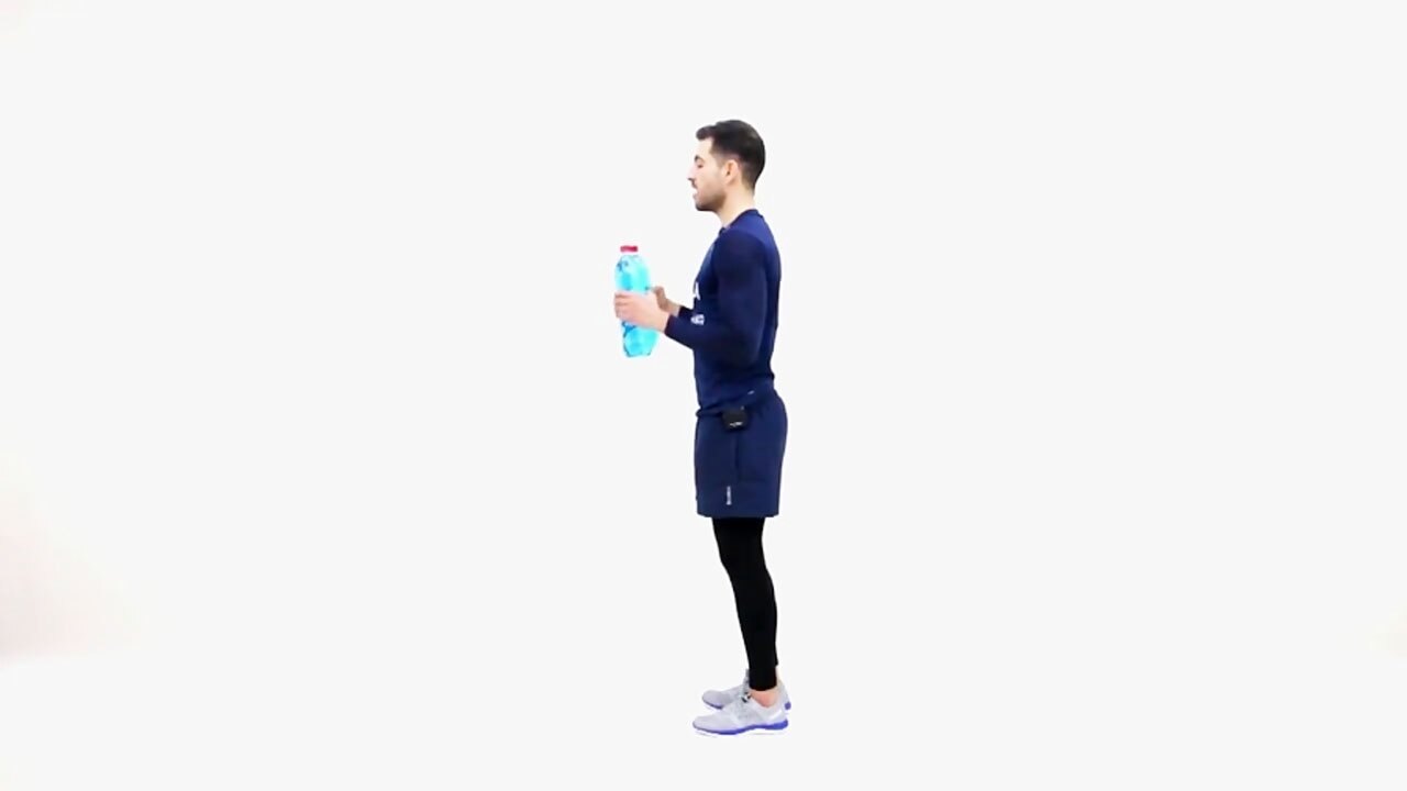 تمرینات ورزشی با بطری آب معدنی! + فیلم