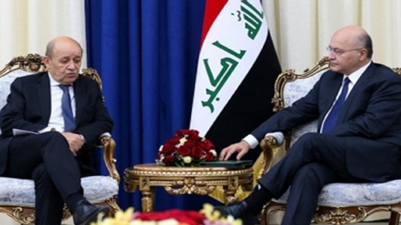 گفتگوی لودریان و رئیس جمهور عراق در حاشیه مجمع عمومی سازمان ملل