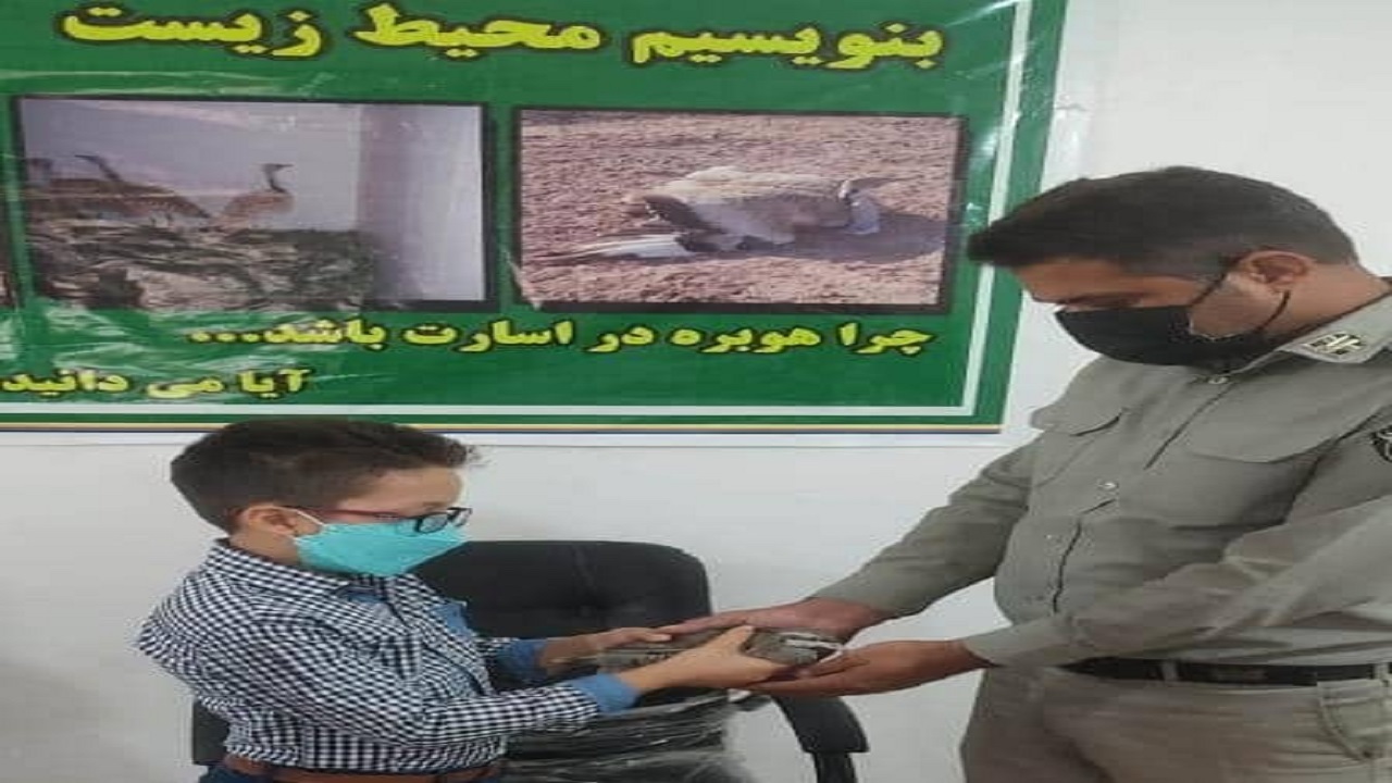 تحویل کبک وحشی سرگردان با کمک دانش آموز منوجانی