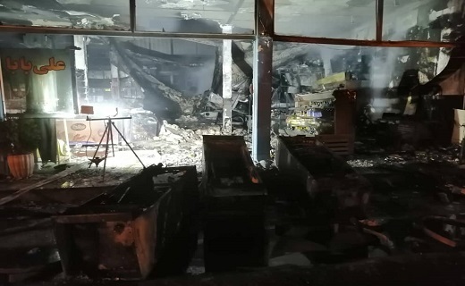 آتش سوزی در سوهان فروشی در قم 