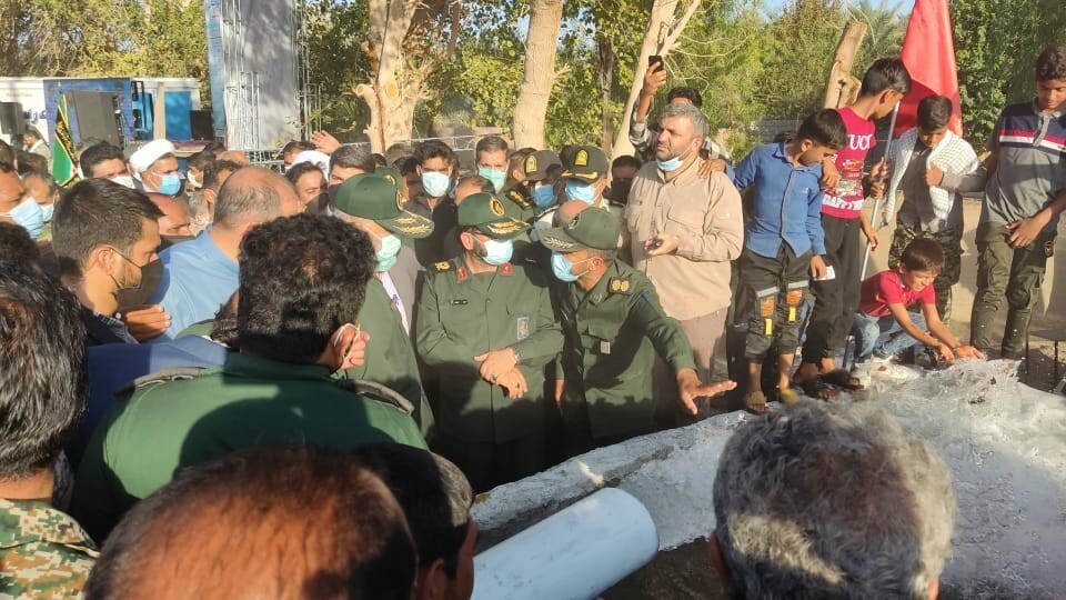 حضور سردار سلامی در مراسم آبرسانی در روستای بدرآباد