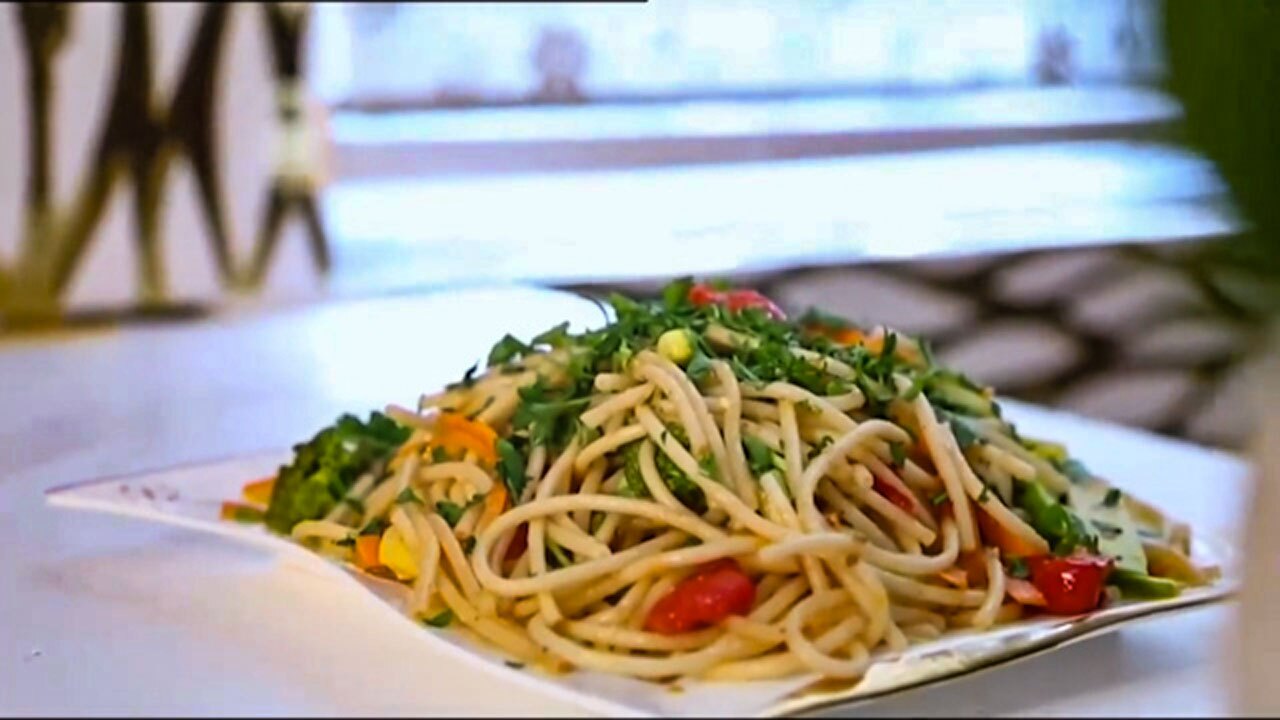 طرز تهیه اسپاگتی سبزیجات + فیلم