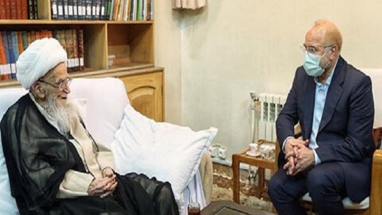 دیدار قالیباف با آیات صافی گلپایگانی و جوادی آملی