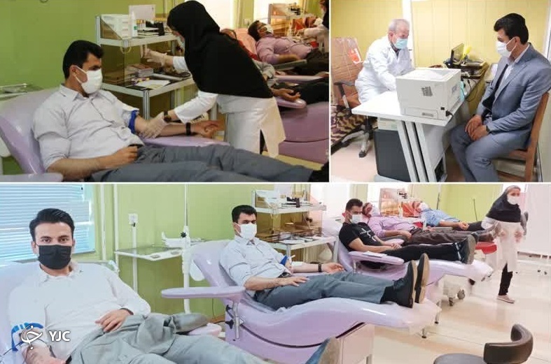 فرهنگیان مهابادی خون خود را اهدا کردند