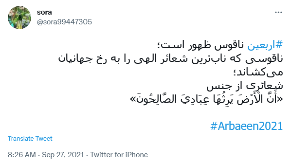 توئیت با هشتگ اربعین توئیت با هشتگ اربعین