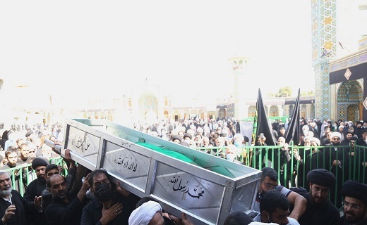 انتقال پیکر آیت الله رجایی به حرم مطهر