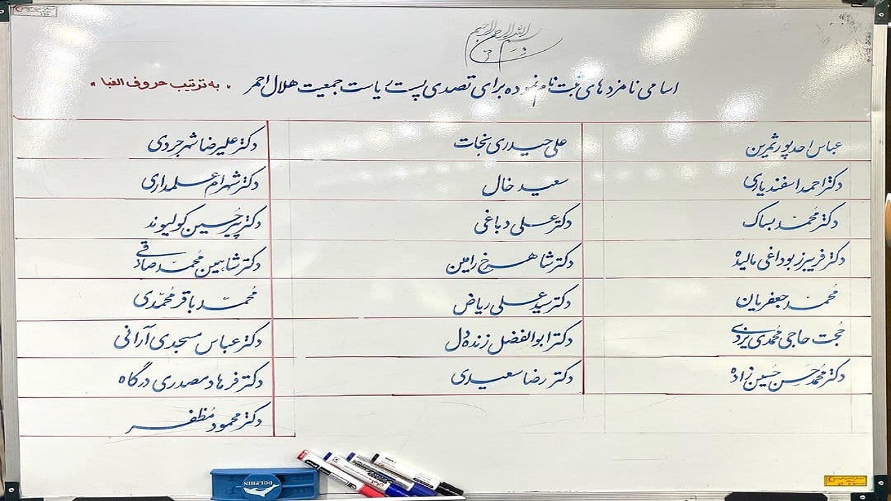 اسامی کاندیداهای تصدی رئیس جمعیت هلال احمر اعلام شد