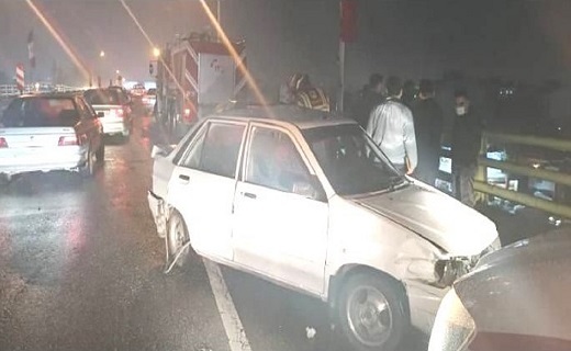 سقوط مرگبار یک راننده از روی پل جانبازان رشت