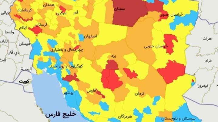 آخرین رنگ بندی کرونا؛ ۳ شهرستان خوزستان در وضعیت نارنجی قرار گرفتند