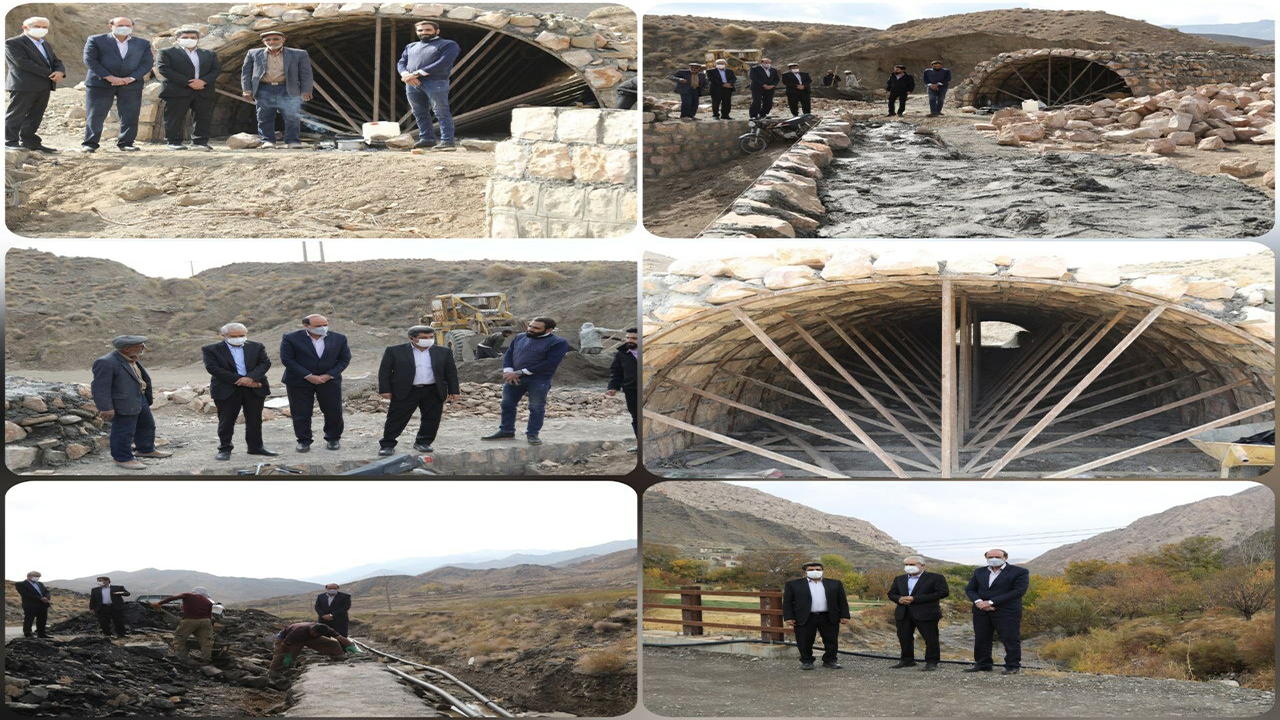 احداث دیوار سنگ وسیمان در مجاورت راه روستایی سربنان