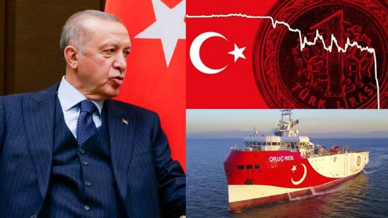 اردوغان بر سر دو راهی سقوط لیر یا ماجراجویی در مدیترانه!
