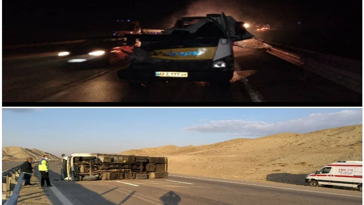 حادثه رانندگی در آزادراه پیامبر اعظم (ص) یک کشته و دو مصدوم برجای گذاشت