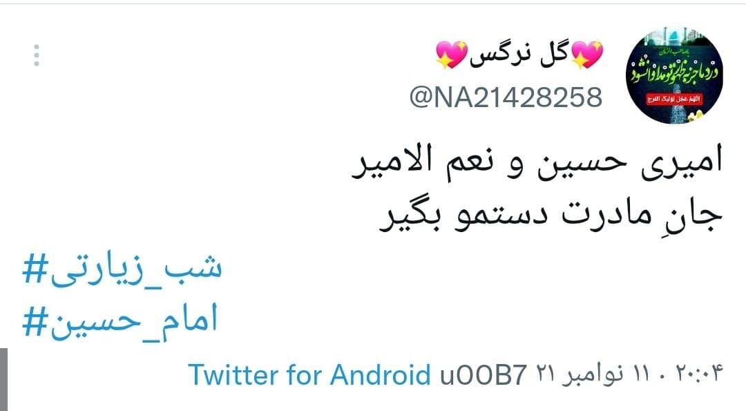 دلنوشته های کاربران در شب زیارتی امام حسین