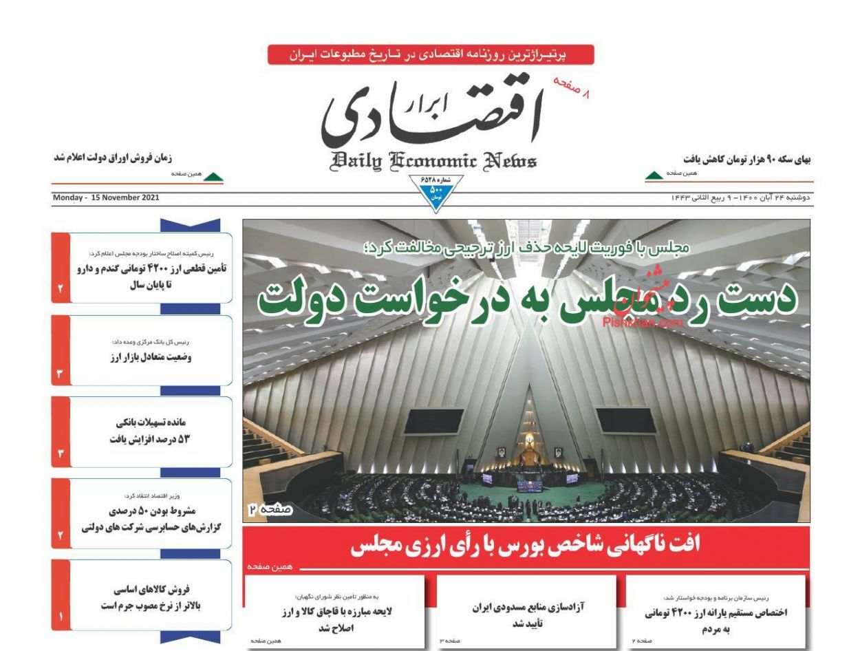 توقف ابر تورم/ افت ناگهانی شاخص بورس با رای ارزی مجلس/ احتمال توزیع قیر رایگان