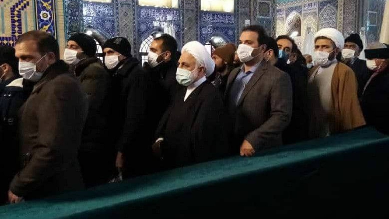 حضور رئیس قوه قضائیه در حرم مطهر رضوی