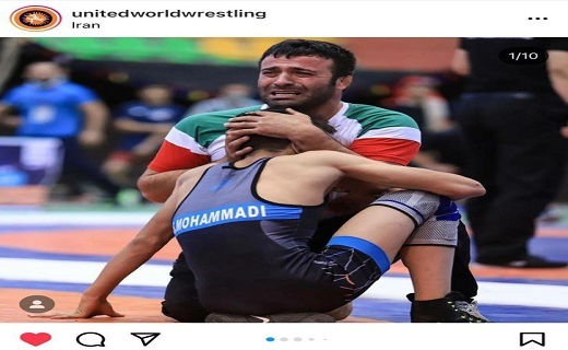 اشک شوق مربی کشتی آزاد استان قم 