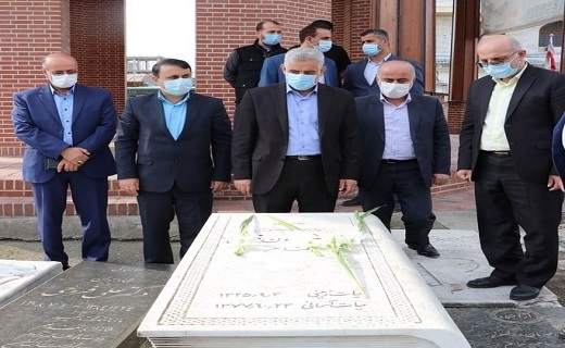 حضور استاندار گیلان بر مزار مرحوم قهرمانی و سردار جنگل