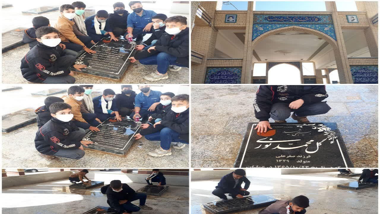 تجدید میثاق دانش آموزان منطقه بسطام با شهدا