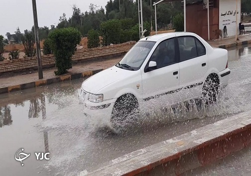 آبگرفتگی معابر هندیجان پس از بارندگی+ تصاویر