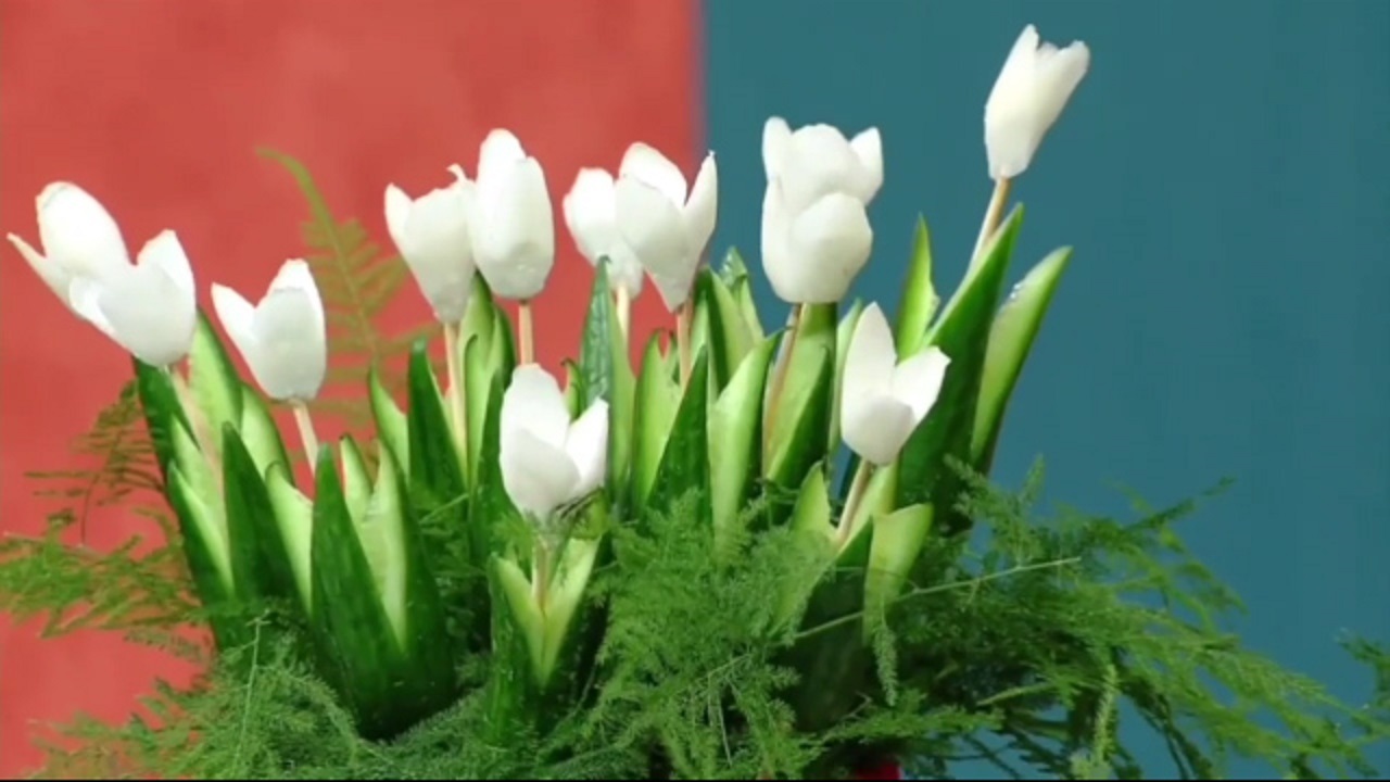 سفره آرایی به شکل گل لاله + فیلم