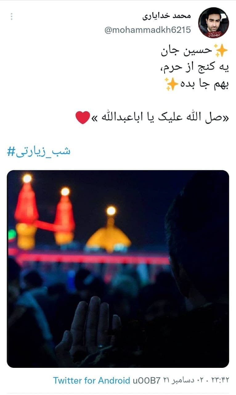 کاربران با هشتگ شب زیارتی