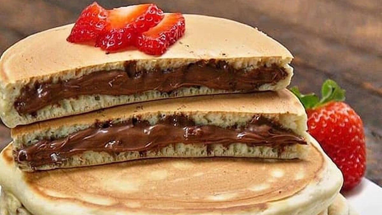 طرز تهیه پنکیک با مغز کاکائو + فیلم