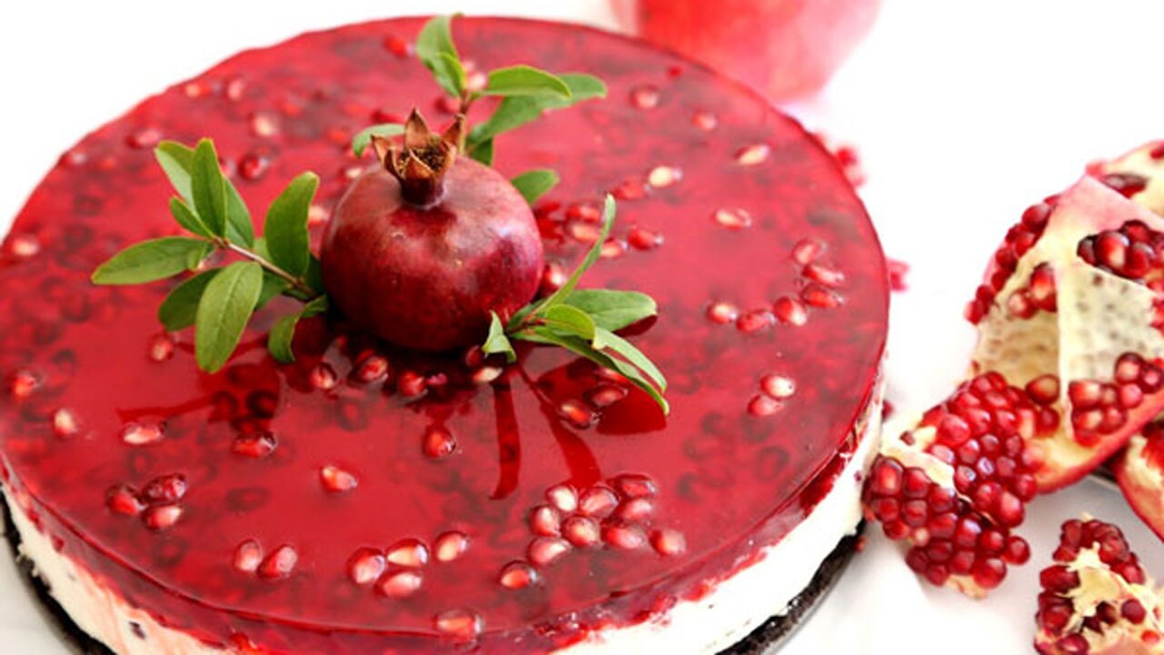 طرز تهیه چیز کیک انار + فیلم